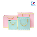 custom pink gold color baby's clothing set paper packaging bag